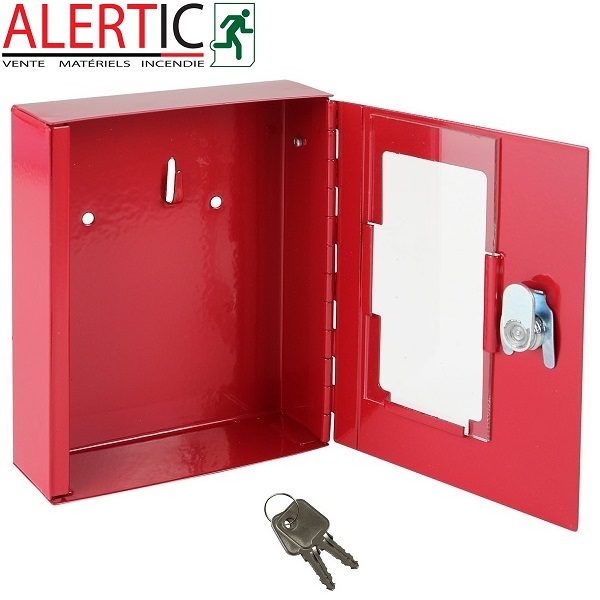 Mini boîte de sécurité portable en fer verrouillable avec 2 clés (rouge)