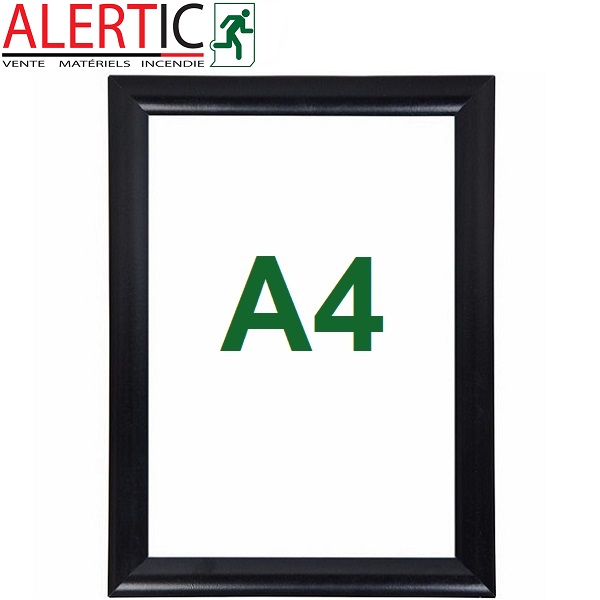 CADRE ALUMINIUM CLIC CLAC NOIR FORMAT A4 - ALERTIC