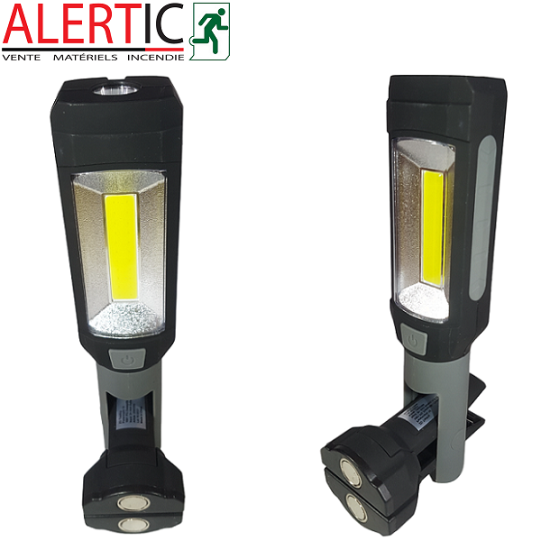Lampe LED Torche magnetique extensible 3W - 100 à 180 lumens - Super LED et  LED COB (piles incluses) ASLO