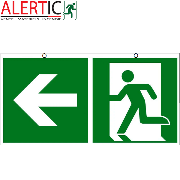 PANNEAU SORTIE SECOURS FLECHE A GAUCHE